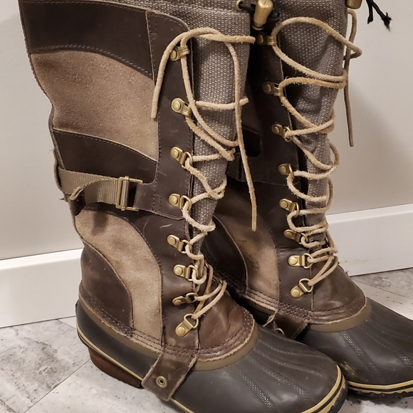 COPY - Sorel βοΈ ππ conquest Carly brown knee high π’ boots; suede and leather - Picture 2 of 16